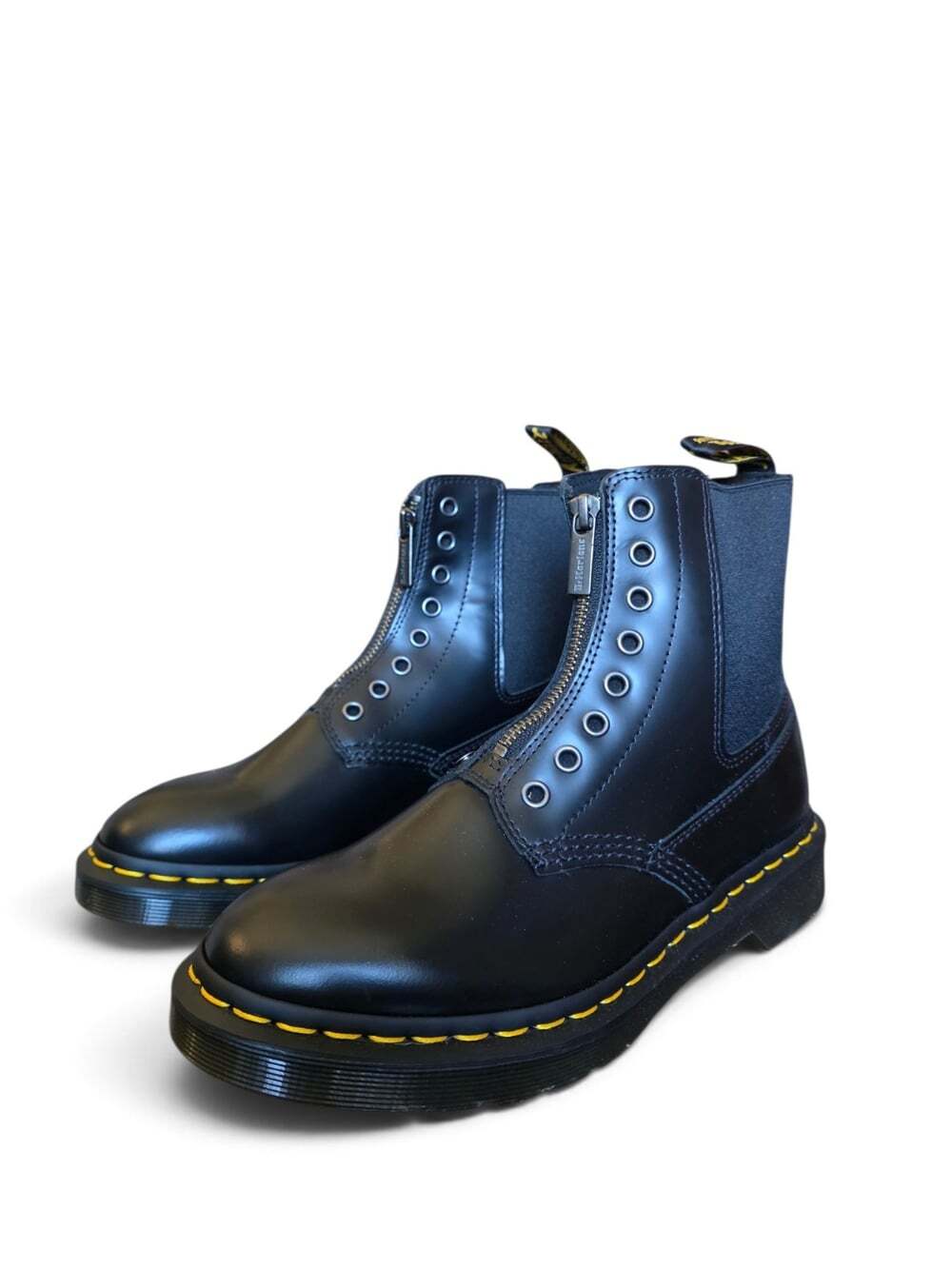 Dr. Martens 1460 Gusset Polished Smooth Zip Chelsea Boots Black Women 7 - Picture 11 of 16